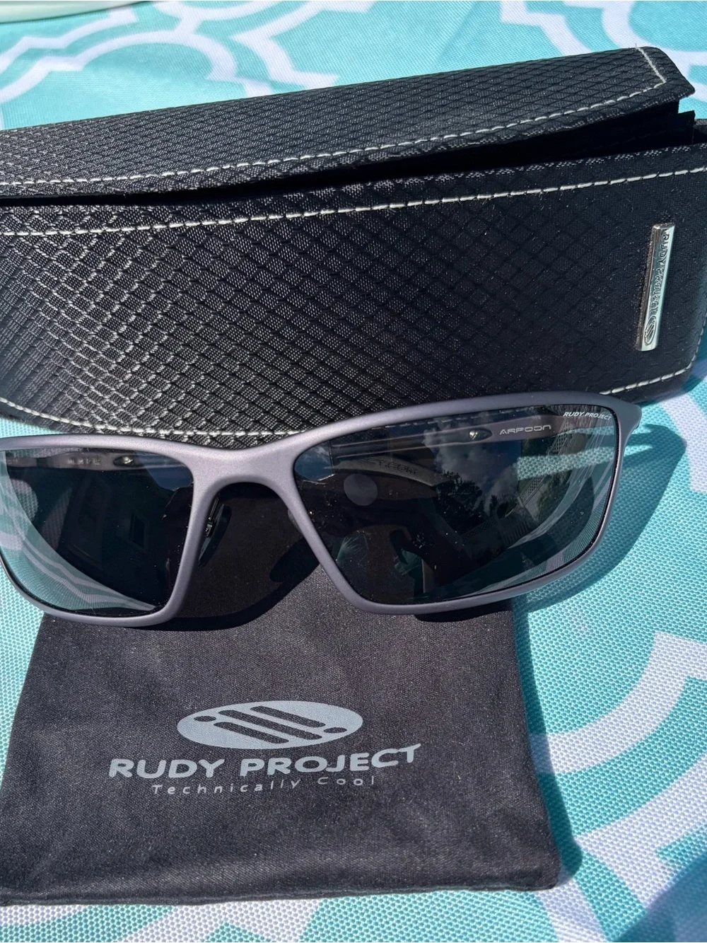 Rudy Project Men's Sport Sunglasses in Gunmetal Black with Grey Lenses